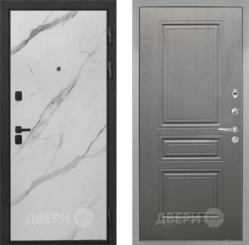 Входная металлическая Дверь Интекрон (INTECRON) Профит Black Мрамор Арктик ФЛ-243 Графит вуд дуб в Истра