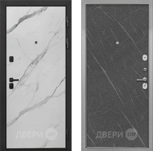 Входная металлическая Дверь Интекрон (INTECRON) Профит Black Мрамор Арктик Гладкая Гранит лава оникс в Истра