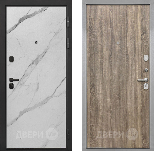 Входная металлическая Дверь Интекрон (INTECRON) Профит Black Мрамор Арктик Гладкая Дуб турин в Истра