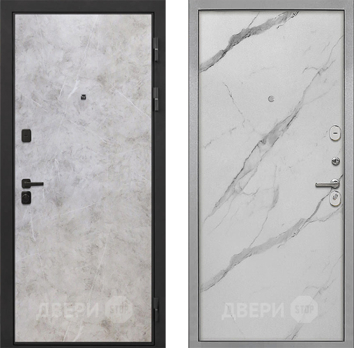 Входная металлическая Дверь Интекрон (INTECRON) Профит Black Мрамор Светлый Гладкая Мрамор натуральный арктик в Истра