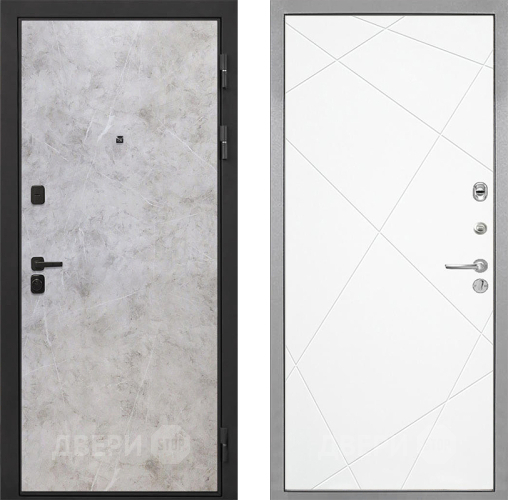 Входная металлическая Дверь Интекрон (INTECRON) Профит Black Мрамор Светлый Лучи-М Софт милк в Истра