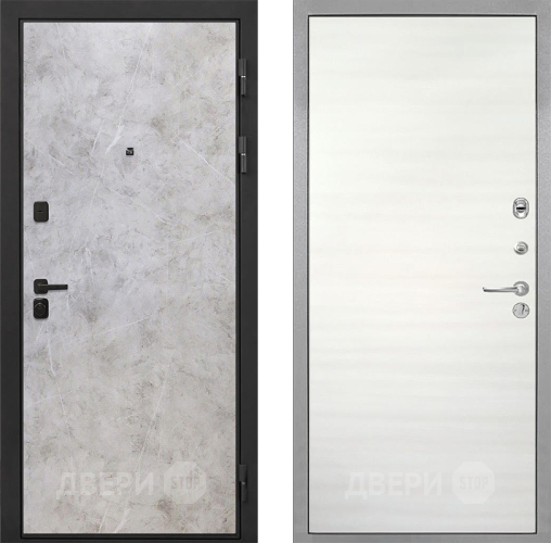 Дверь Интекрон (INTECRON) Профит Black Мрамор Светлый Гладкая Дуб сильвер поперечный в Истра