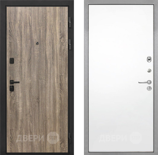 Входная металлическая Дверь Интекрон (INTECRON) Профит Black Дуб Турин Гладкая Силк Сноу в Истра