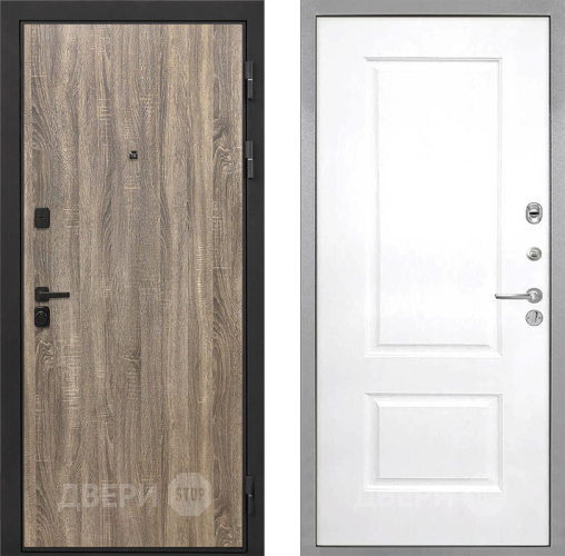 Входная металлическая Дверь Интекрон (INTECRON) Профит Black Дуб Турин Альба Роял Вуд белый в Истра