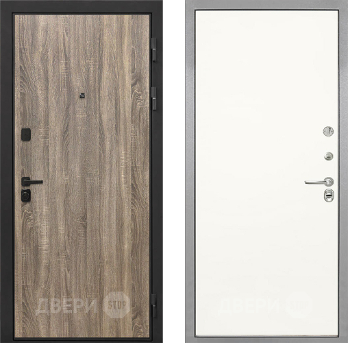 Входная металлическая Дверь Интекрон (INTECRON) Профит Black Дуб Турин Гладкая Слоновая кость в Истра