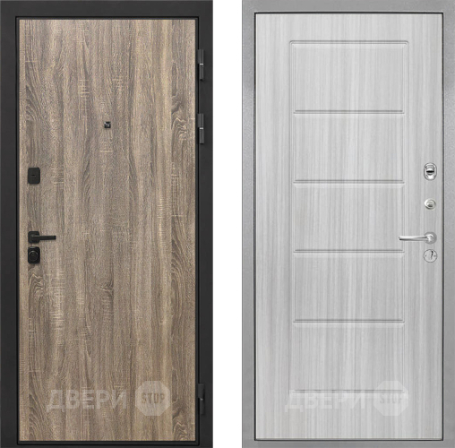 Входная металлическая Дверь Интекрон (INTECRON) Профит Black Дуб Турин ФЛ-39 Сандал белый в Истра