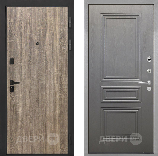 Входная металлическая Дверь Интекрон (INTECRON) Профит Black Дуб Турин ФЛ-243 Графит вуд дуб в Истра