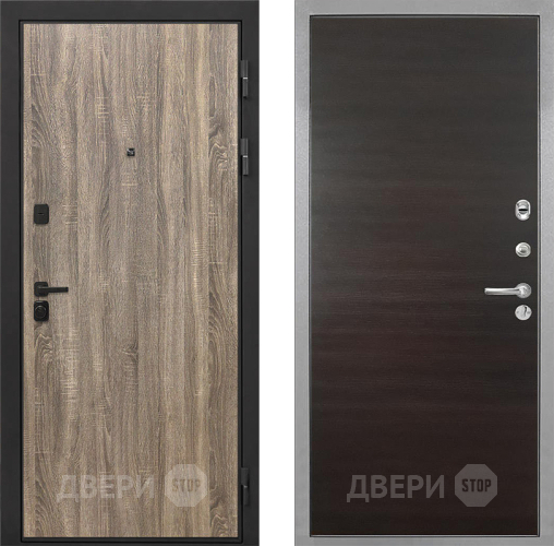Входная металлическая Дверь Интекрон (INTECRON) Профит Black Дуб Турин Гладкая Эковенге поперечный в Истра