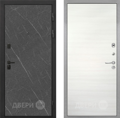 Входная металлическая Дверь Интекрон (INTECRON) Профит Black Гранит Лава Оникс Гладкая Дуб сильвер поперечный в Истра