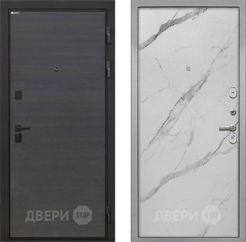 Входная металлическая Дверь Интекрон (INTECRON) Профит Black Эковенге Гладкая Мрамор натуральный арктик в Истра