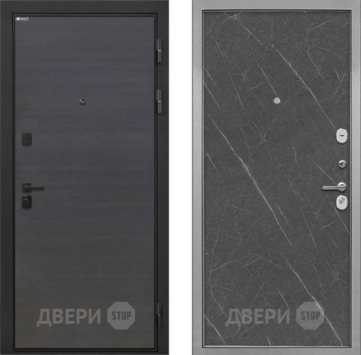 Входная металлическая Дверь Интекрон (INTECRON) Профит Black Эковенге Гладкая Гранит лава оникс в Истра