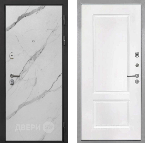 Входная металлическая Дверь Интекрон (INTECRON) Гектор Мрамор Арктик КВ-2 Белый матовый в Истра