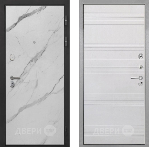 Входная металлическая Дверь Интекрон (INTECRON) Гектор Мрамор Арктик ФЛ-316 Белый ясень в Истра