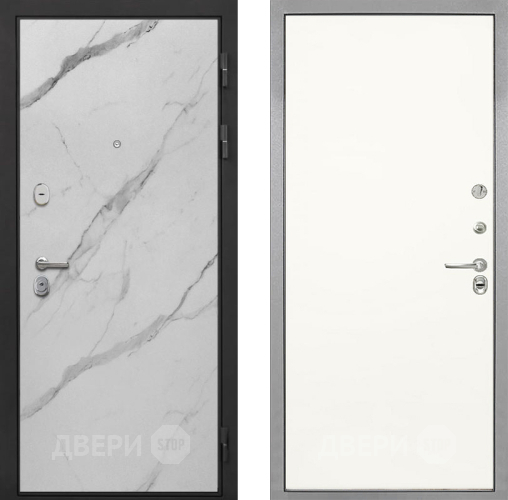 Входная металлическая Дверь Интекрон (INTECRON) Гектор Мрамор Арктик Гладкая Слоновая кость в Истра