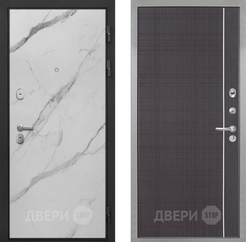 Входная металлическая Дверь Интекрон (INTECRON) Гектор Мрамор Арктик В-07 с молдингом Венге в Истра