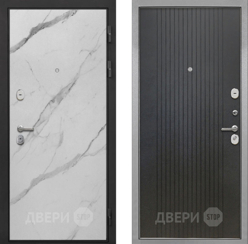Входная металлическая Дверь Интекрон (INTECRON) Гектор Мрамор Арктик ФЛ-295 Лофт черный в Истра
