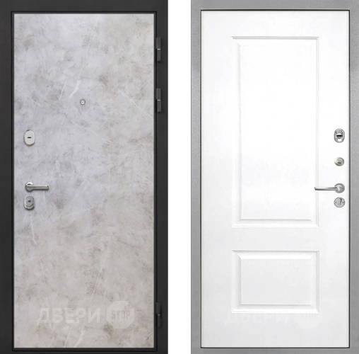 Входная металлическая Дверь Интекрон (INTECRON) Гектор Мрамор Светлый Альба Роял Вуд белый в Истра