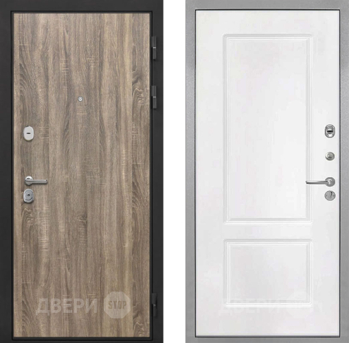 Входная металлическая Дверь Интекрон (INTECRON) Гектор Дуб Турин КВ-2 Белый матовый в Истра