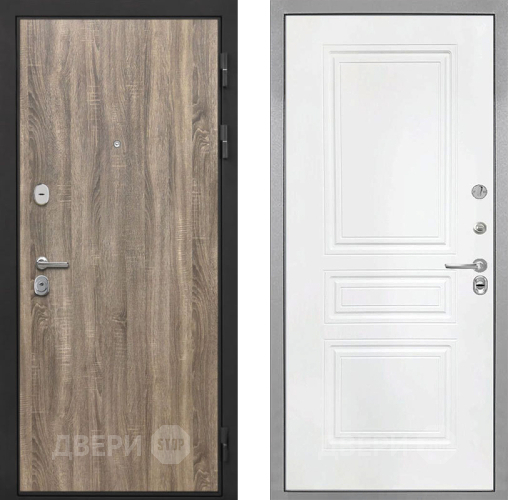 Входная металлическая Дверь Интекрон (INTECRON) Гектор Дуб Турин ФЛ-243 Белый матовый в Истра