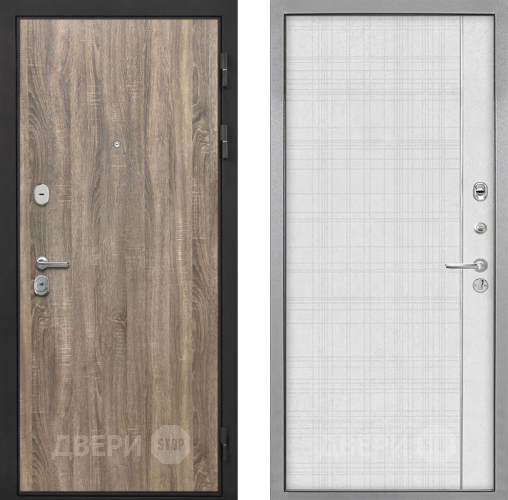 Входная металлическая Дверь Интекрон (INTECRON) Гектор Дуб Турин В-07 с молдингом Лофт белый в Истра