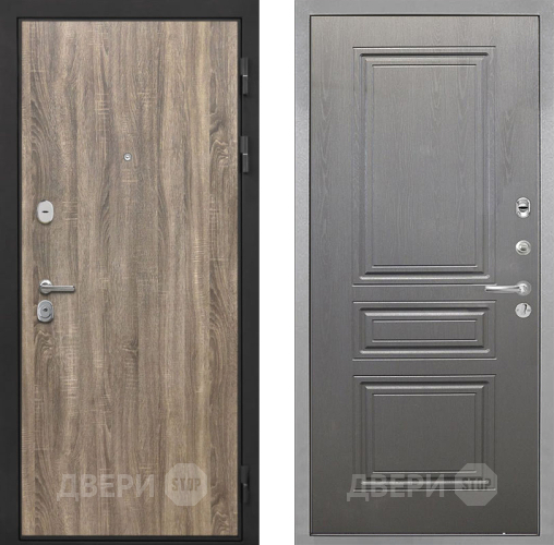 Входная металлическая Дверь Интекрон (INTECRON) Гектор Дуб Турин ФЛ-243 Графит вуд дуб в Истра