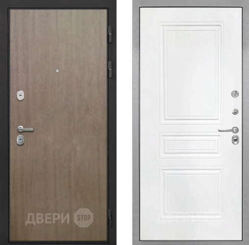 Входная металлическая Дверь Интекрон (INTECRON) Гектор Венге Коричневый ФЛ-243 Белый матовый в Истра