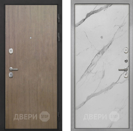 Входная металлическая Дверь Интекрон (INTECRON) Гектор Венге Коричневый Гладкая Мрамор натуральный арктик в Истра