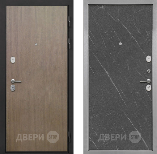 Входная металлическая Дверь Интекрон (INTECRON) Гектор Венге Коричневый Гладкая Гранит лава оникс в Истра