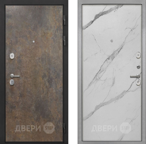 Входная металлическая Дверь Интекрон (INTECRON) Гектор Гранж Гладкая Мрамор натуральный арктик в Истра
