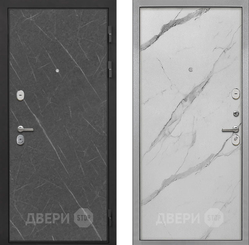 Входная металлическая Дверь Интекрон (INTECRON) Гектор Гранит Лава Оникс Гладкая Мрамор натуральный арктик в Истра