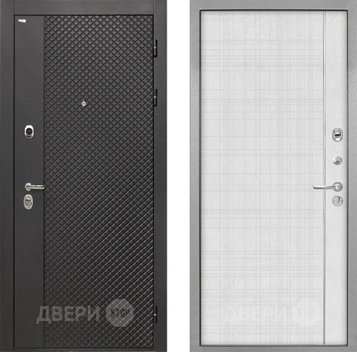 Входная металлическая Дверь Интекрон (INTECRON) Олимпия Black 4К В-07 с молдингом Лофт белый в Истра