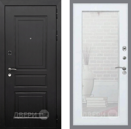 Входная металлическая Дверь Рекс (REX) 6 Венге Зеркало Пастораль Белый ясень в Истра