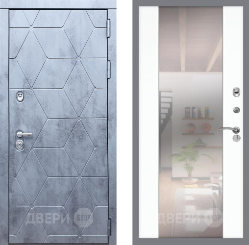 Входная металлическая Дверь Рекс (REX) 28 СБ-16 Зеркало Силк Сноу в Истра