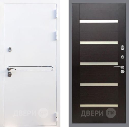 Входная металлическая Дверь Рекс (REX) 27 СБ-14 стекло белое венге поперечный в Истра