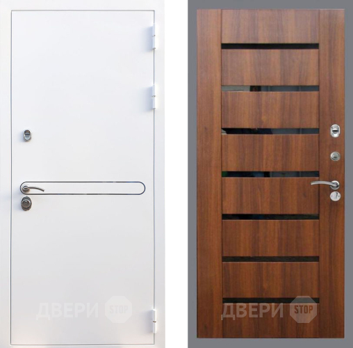 Входная металлическая Дверь Рекс (REX) 27 СБ-14 стекло черное Орех бренди в Истра