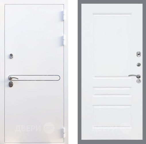 Входная металлическая Дверь Рекс (REX) 27 FL-243 Силк Сноу в Истра