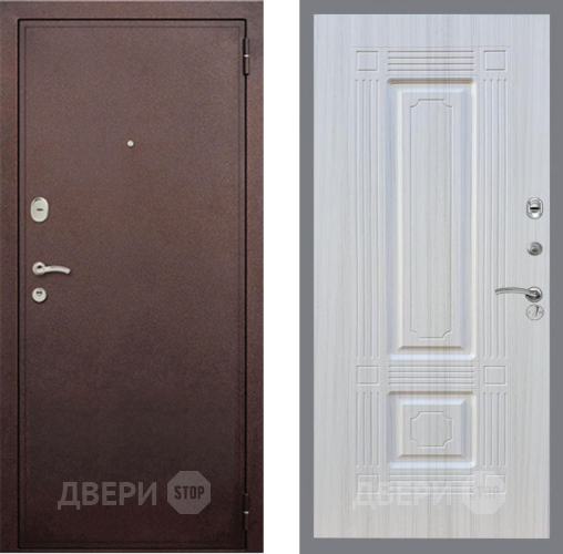 Входная металлическая Дверь Рекс (REX) 2 Медный Антик FL-2 Сандал белый в Истра