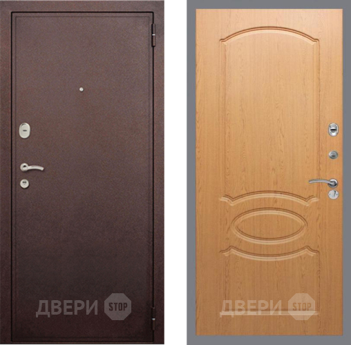 Входная металлическая Дверь Рекс (REX) 2 Медный Антик FL-128 Дуб в Истра