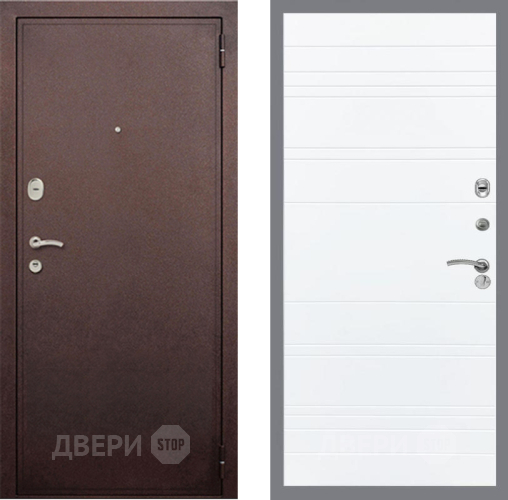 Входная металлическая Дверь Рекс (REX) 2 Медный Антик Line Силк Сноу в Истра