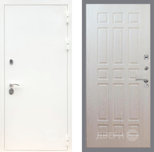 Входная металлическая Дверь Рекс (REX) 5 Белая Шагрень FL-33 Беленый дуб в Истра