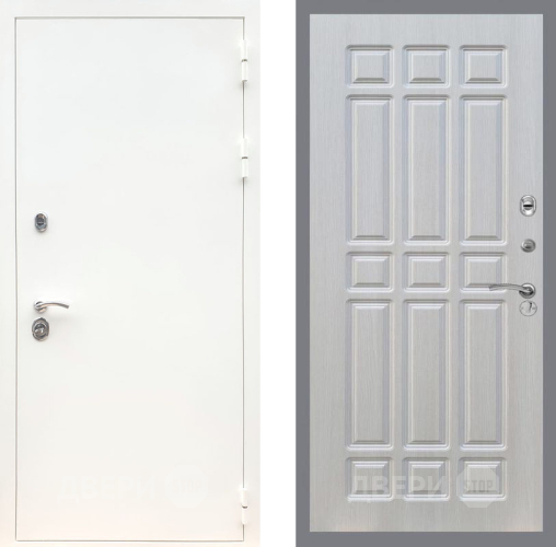 Входная металлическая Дверь Рекс (REX) 5 Белая Шагрень FL-33 Лиственница беж в Истра
