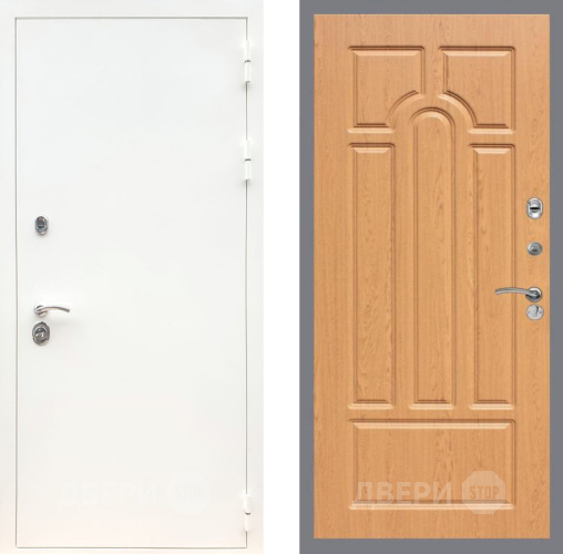 Входная металлическая Дверь Рекс (REX) 5 Белая Шагрень FL-58 Дуб в Истра