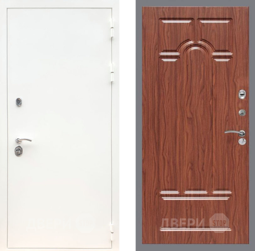 Входная металлическая Дверь Рекс (REX) 5 Белая Шагрень FL-58 орех тисненый в Истра