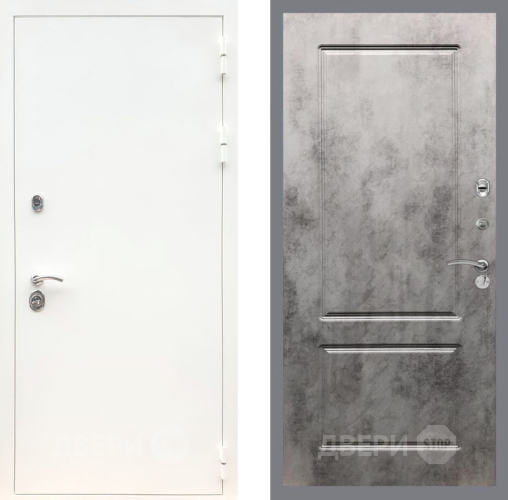 Дверь Рекс (REX) 5 Белая Шагрень FL-117 Бетон темный в Истра