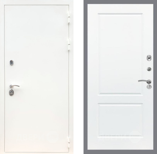 Входная металлическая Дверь Рекс (REX) 5 Белая Шагрень FL-117 Силк Сноу в Истра