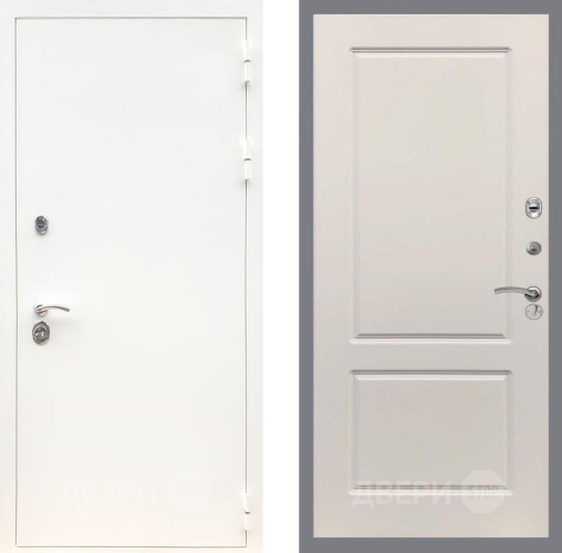 Входная металлическая Дверь Рекс (REX) 5 Белая Шагрень FL-117 Шампань в Истра