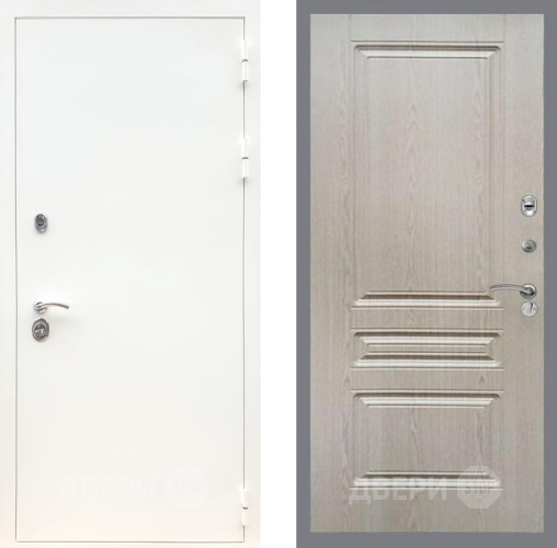 Входная металлическая Дверь Рекс (REX) 5 Белая Шагрень FL-243 Беленый дуб в Истра