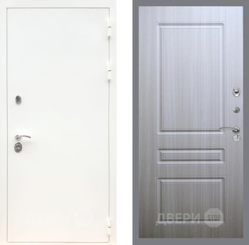 Входная металлическая Дверь Рекс (REX) 5 Белая Шагрень FL-243 Сандал белый в Истра