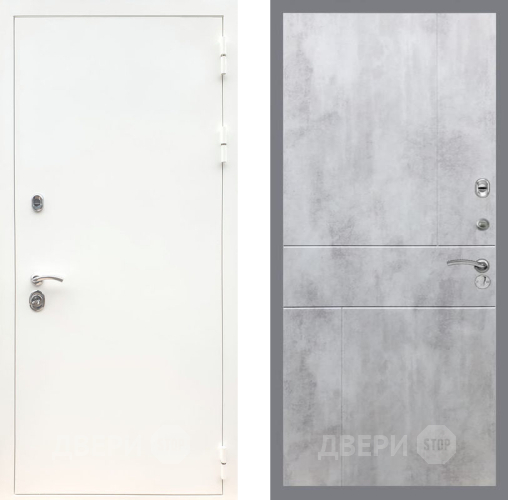 Дверь Рекс (REX) 5 Белая Шагрень FL-290 Бетон светлый в Истра