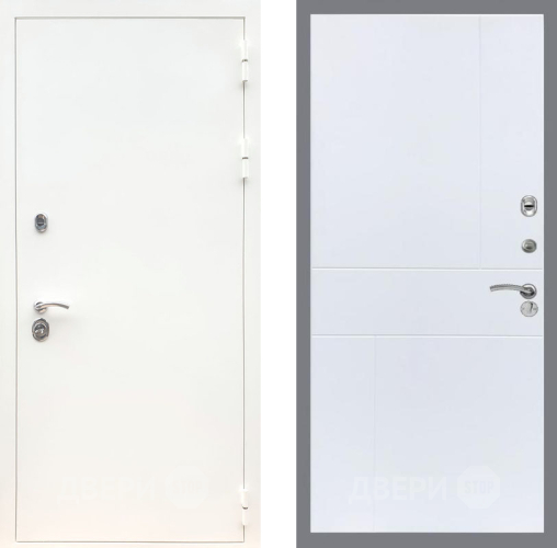 Входная металлическая Дверь Рекс (REX) 5 Белая Шагрень FL-290 Силк Сноу в Истра